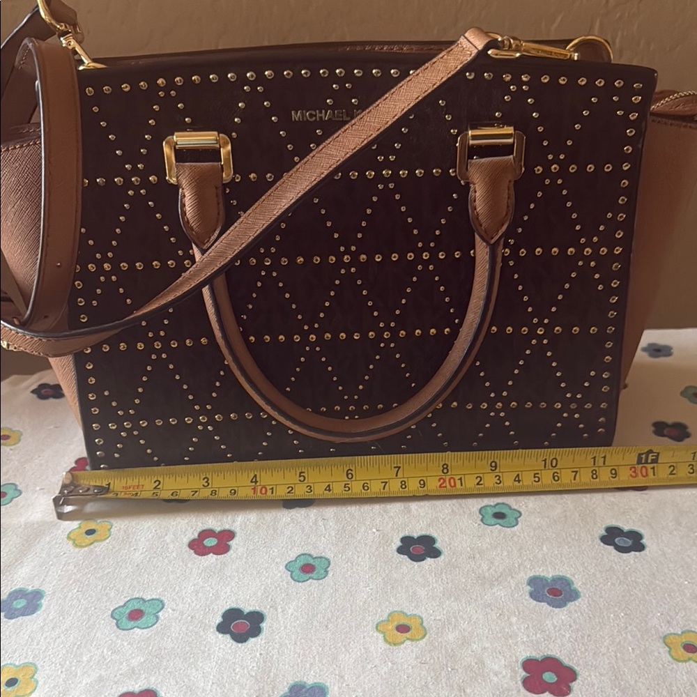 Michael Kors Brown Satchel with Perforated Design - Picture 12 of 13